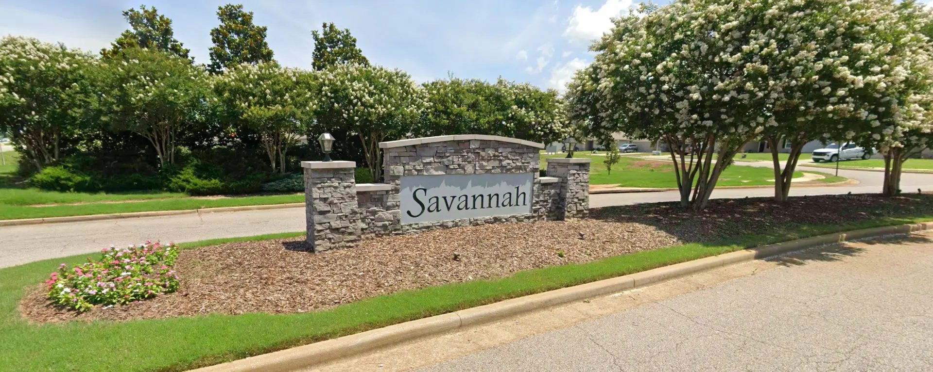 Savannah neighborhood entrance in Madison, Alabama